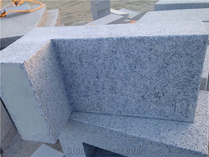Shandong G603 Silver Grey Never Rusty Light Grey Granite Wall Stone Fine Picked Bushhammereed Surface Corners