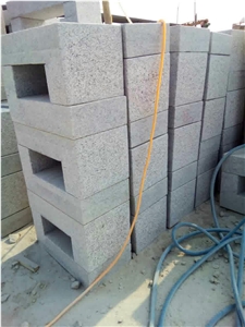 Shandong G603 Silver Grey Never Rusty Light Grey Granite Wall Stone Fine Picked Bushhammereed Surface Corners