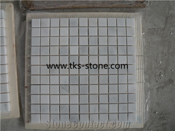 2" Hexagon Carrara Extra Polished Mosaic, Mugla White Marble Mosaic Italy Carrara White Mosaic with Different Shapes, Bianco Carrara White Marble Wall & Floor Mosaics