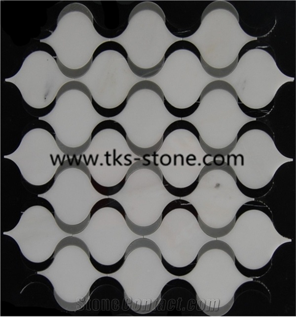 2" Hexagon Carrara Extra Polished Mosaic, Mugla White Marble Mosaic Italy Carrara White Mosaic with Different Shapes, Bianco Carrara White Marble Wall & Floor Mosaics