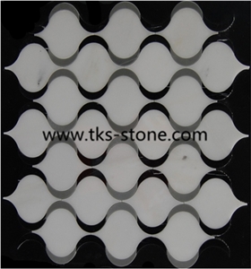 2" Hexagon Carrara Extra Polished Mosaic, Mugla White Marble Mosaic Italy Carrara White Mosaic with Different Shapes, Bianco Carrara White Marble Wall & Floor Mosaics