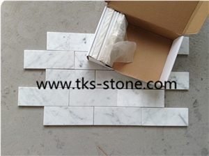 2" Hexagon Carrara Extra Polished Mosaic, Mugla White Marble Mosaic, Italy Carrara White Mosaic with Different Shapes, Bianco Carrara White Marble Wall & Floor Mosaics, Factory Offered Carrara White