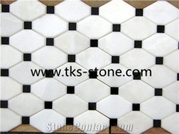 2" Hexagon Carrara Extra Polished Mosaic, Mugla White Marble Mosaic, Italy Carrara White Mosaic with Different Shapes, Bianco Carrara White Marble Wall & Floor Mosaics, Factory Offered Carrara White