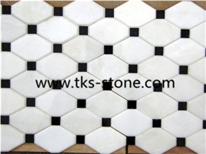 2" Hexagon Carrara Extra Polished Mosaic, Mugla White Marble Mosaic, Italy Carrara White Mosaic with Different Shapes, Bianco Carrara White Marble Wall & Floor Mosaics, Factory Offered Carrara White