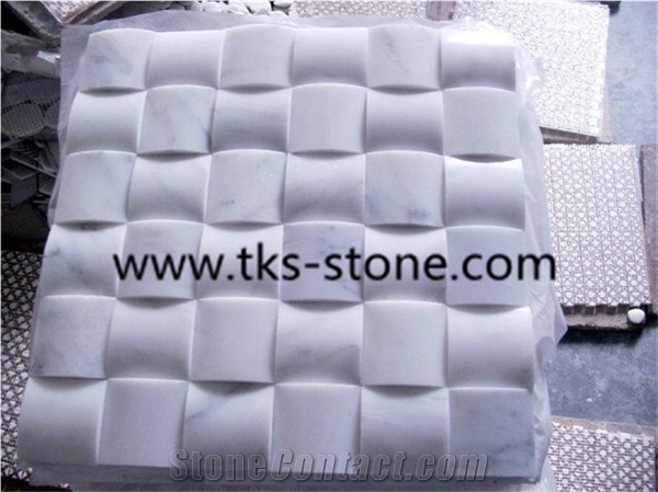 2" Hexagon Carrara Extra Polished Mosaic, Mugla White Marble Mosaic, Italy Carrara White Mosaic with Different Shapes, Bianco Carrara White Marble Wall & Floor Mosaics, Factory Offered Carrara White