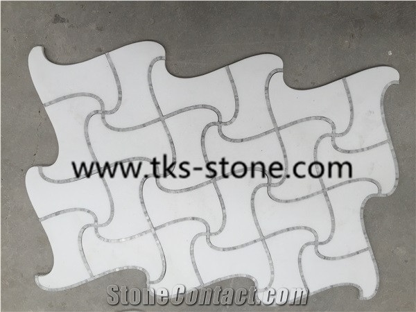 2" Hexagon Carrara Extra Polished Mosaic, Mugla White Marble Mosaic, Italy Carrara White Mosaic with Different Shapes, Bianco Carrara White Marble Wall & Floor Mosaics, Factory Offered Carrara White