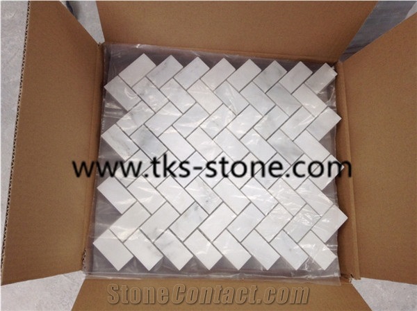 Factory Offered Carrara White Marble Mosaic, Dynasty Oriental White Marble Tiles, Bianco Carrara White Marble Mosaic for Interior Decoration,Polished Mosaic Pattern and Tiles
