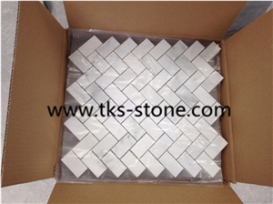 Factory Offered Carrara White Marble Mosaic, Dynasty Oriental White Marble Tiles, Bianco Carrara White Marble Mosaic for Interior Decoration,Polished Mosaic Pattern and Tiles