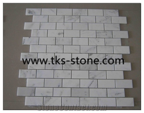 Factory Offered Carrara White Marble Mosaic, Dynasty Oriental White Marble Tiles, White Marble Mosaic Tiles and Pattern for Wall & Floor Covering