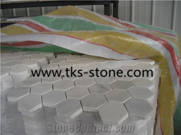 Factory Offered Carrara White Marble Mosaic, Dynasty Oriental White Marble Tiles, White Marble Mosaic Tiles and Pattern for Wall & Floor Covering