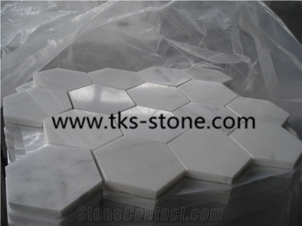 Factory Offered Carrara White Marble Mosaic, Dynasty Oriental White Marble Tiles, White Marble Mosaic Tiles and Pattern for Wall & Floor Covering