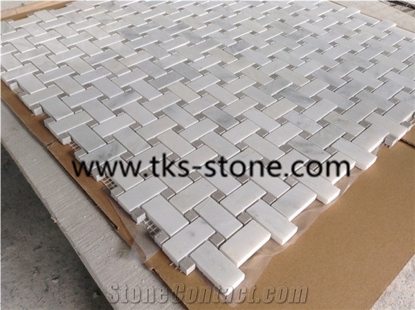 Hexagon Carrara Extra White Marble Mosaic ,Polished Mosaic, Mugla White Marble Mosaic Italy Carrara White Mosaic Tile with Different Shapes, Bianco Carrara White Marble Wall & Floor Mosaics Tiles