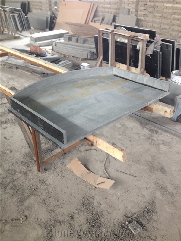 Cambered Black Granite Firepalce Hearth
