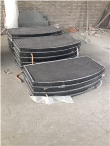 Cambered Black Granite Firepalce Hearth
