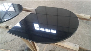 China Black Polished Granite Fireplace Hearth