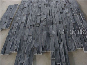 Own Factory-China Black Slate Split Face Stacked Stone/Cultured Stone/Ledge Stone Wall Facades Panel for Building