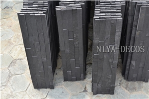 Own Factory-China Black Slate Split Face Stacked Stone/Cultured Stone/Ledge Stone Wall Facades Panel for Building