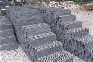 Own Factory-China Black Slate Split Face Stacked Stone/Cultured Stone/Ledge Stone Wall Facades Panel for Building