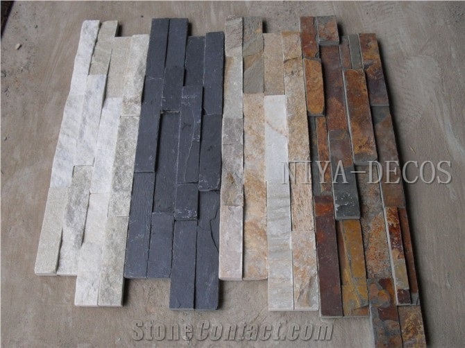 Own Factory-China Black Slate Split Face Stacked Stone/Cultured Stone/Nero Slate Ledge Stone Wall Facades Panel for Building