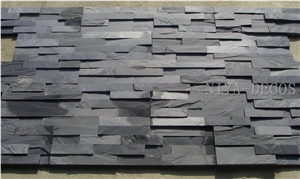Own Factory-China Black Slate Split Face Stacked Stone/Cultured Stone/Nero Slate Ledge Stone Wall Facades Panel for Building