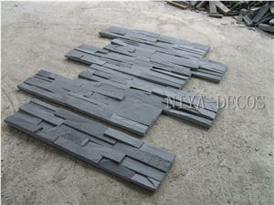 Own Factory-China Black Slate Split Face Stacked Stone/Cultured Stone/Nero Slate Ledge Stone Wall Facades Panel for Building