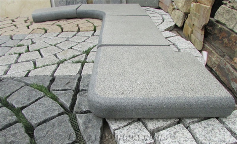 Polished G654 Sesame Grey Granite Deck Pavers Pool Coping /China Impala Black Granite Siwmming Pool Coping