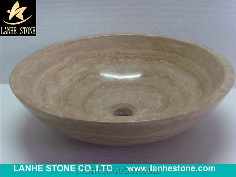 Beige Travertine Sinks & Basins, Travertine Basin, Brown Basin, Countertop Acessaries