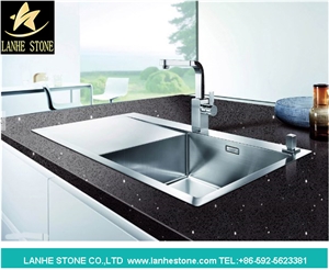 Black Quartz Stone Big Slabs,Quartz Stone