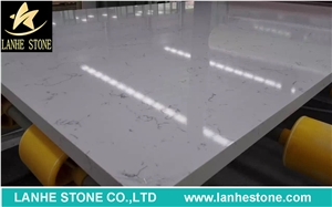 Carrara White Quartz Stone Slabs & Tiles Polished Engineered Stone