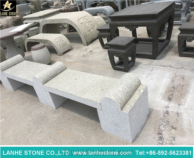 China G603 Grey Granite Garden Bench, Exterior Stone Benches, Street Furniture, Outdoor Landscaping Stones Park Chairs, Garden Granite Stone Chair