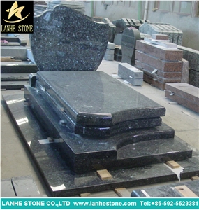 Chinese Absolute Black Granite Tombstone, Shanxi Black Absolute Cross Tombstones with Heart Headstone