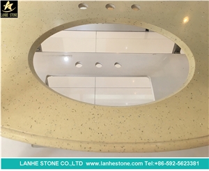 Crystal Beige Quartz Stone Bar Top,Silestone Kitchen Customized Countertop