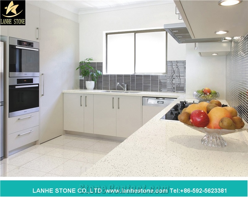 Crystal Beige Quartz Stone Bar Top,Silestone Kitchen Customized Countertop
