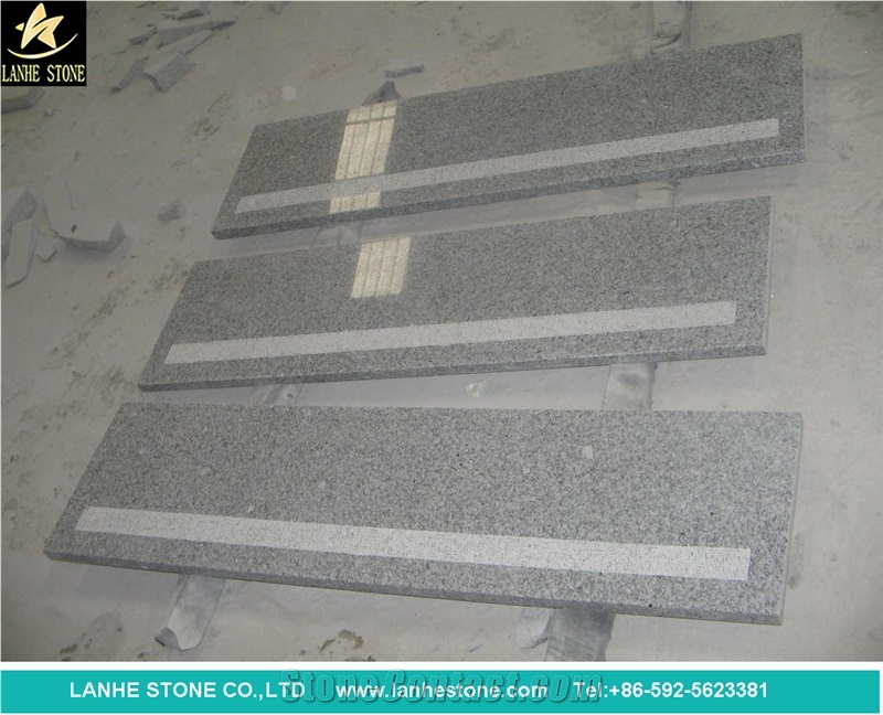G664 Granite Pink Granite Stairs Step&Risers with Anti Slip Line,China Pink Granite Stairs Case ,Polished with Anti-Slip Line Stairs Threshold,Luoyuan Red Granite Steps&Risers