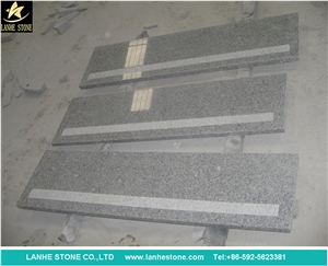G664 Granite Pink Granite Stairs Step&Risers with Anti Slip Line,China Pink Granite Stairs Case ,Polished with Anti-Slip Line Stairs Threshold,Luoyuan Red Granite Steps&Risers