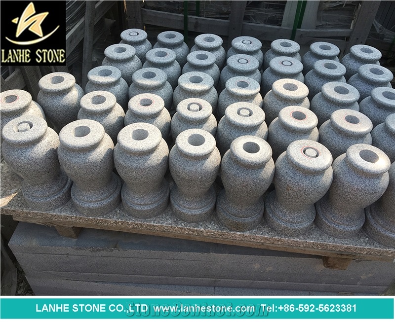 Gravestone Granite Stone Vases, Monuments Shanxi Black Granite Vases, Monuments Granite Stone Flower Hoders