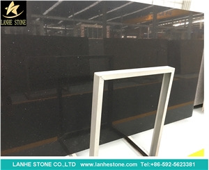 High Quality Popular Pure Black Quartz Stone Slabs Polished,Absolute Black Quartz Stone Slabs,Engineered Stone Slabs