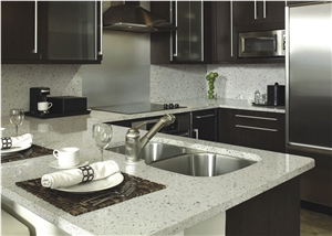 Popular Calacatta White Quartz Stone Big Slabs Used for Kitchen Application,Crystal White Quartz Slabs,Crystal White Quartz Bar Top