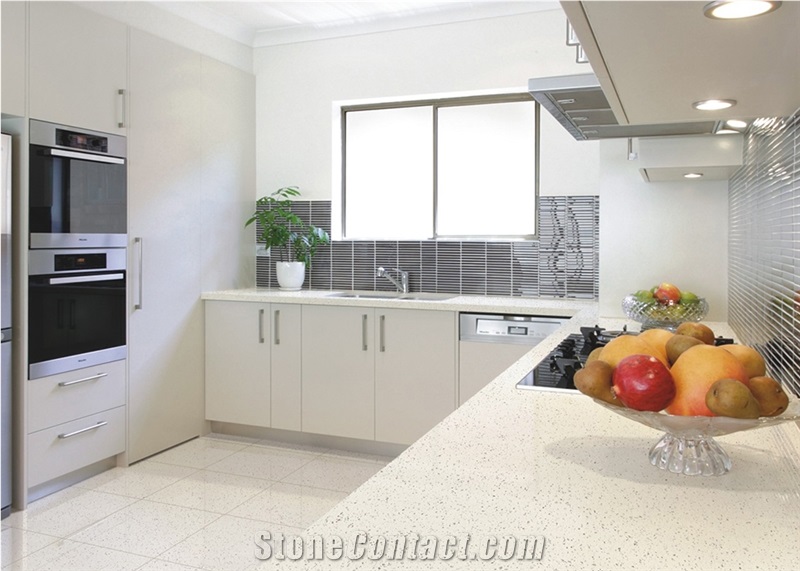 Popular Calacatta White Quartz Stone Big Slabs Used for Kitchen Application,Crystal White Quartz Slabs,Crystal White Quartz Bar Top