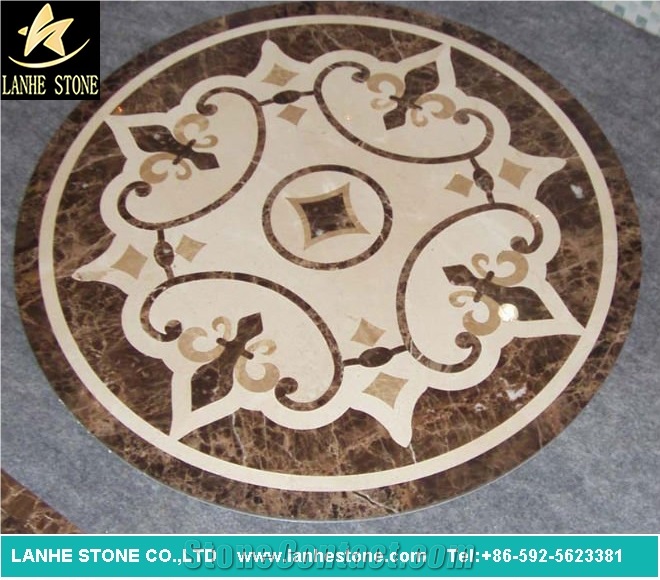 Waterjet Medallions,Square Mosaic Medallion, Marble Mosaic Medallion,Round Mosaic Flooring Pattern, Art Marble Flooring,Multicolor Mesh Mounted Mosaic