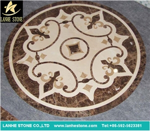 Waterjet Medallions,Square Mosaic Medallion, Marble Mosaic Medallion,Round Mosaic Flooring Pattern, Art Marble Flooring,Multicolor Mesh Mounted Mosaic