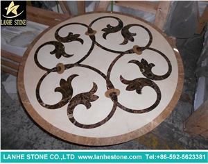 Waterjet Medallions,Square Mosaic Medallion, Marble Mosaic Medallion,Round Mosaic Flooring Pattern, Art Marble Flooring,Multicolor Mesh Mounted Mosaic