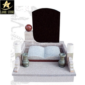 Wester Style Single Shanxi Black Granite Tombstone & Monument, Western Style Absolute Black Granite Monuments