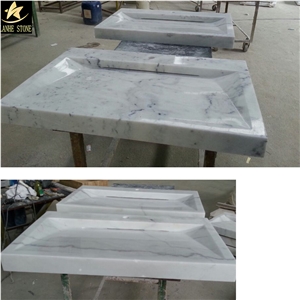 White Marble Bath Tub Surround Polished