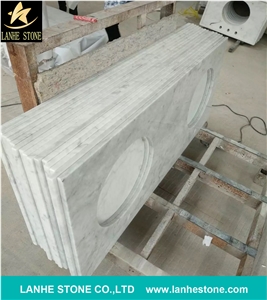 White Marble Vanity Tops, China Carrara White Marble Vanity Tops, Grey Veins White Marble Vanity Tops