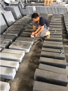 Fargo G654 Granite Kerbstone, Dark Grey Granite Curbstone, Sesame Black Road Stone, Impala Black Flamed Side Stone