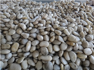 Fargo Honed White Pebble Stone B Grade White River Stone White Flat River Pebbles for Walkway Driveway