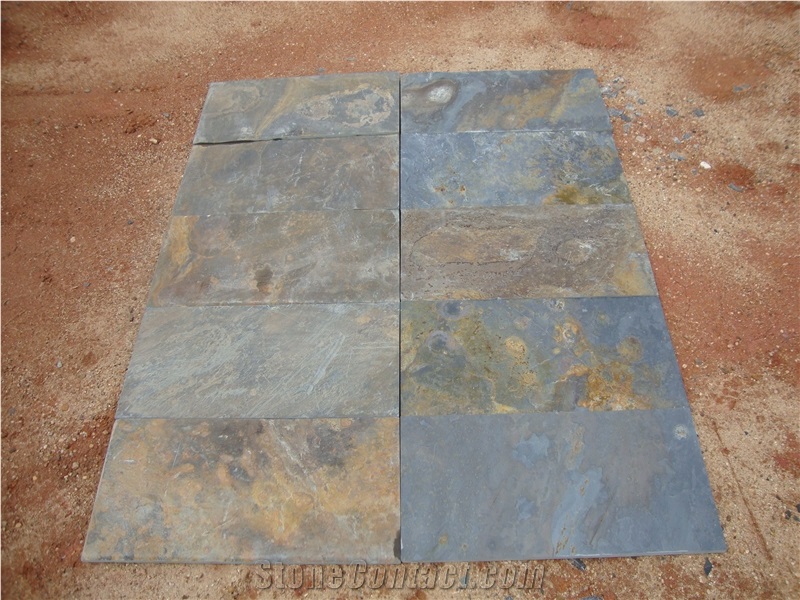 Fargo Multicolor Slate Tiles and Slabs, Chinese Multicolor Slate Floor Tiles, China Rust Slate Floor/Wall Covering
