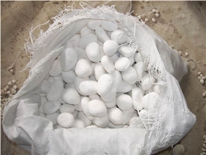 Fargo Snow White Pebbles, Chinese White Marble Pebbles, White Tumbled River Stone, White Gravels