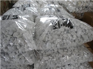 Fargo White Marble Gravels White Pebble River Stone Walkway Aggregates White Pebble Stone Driveways